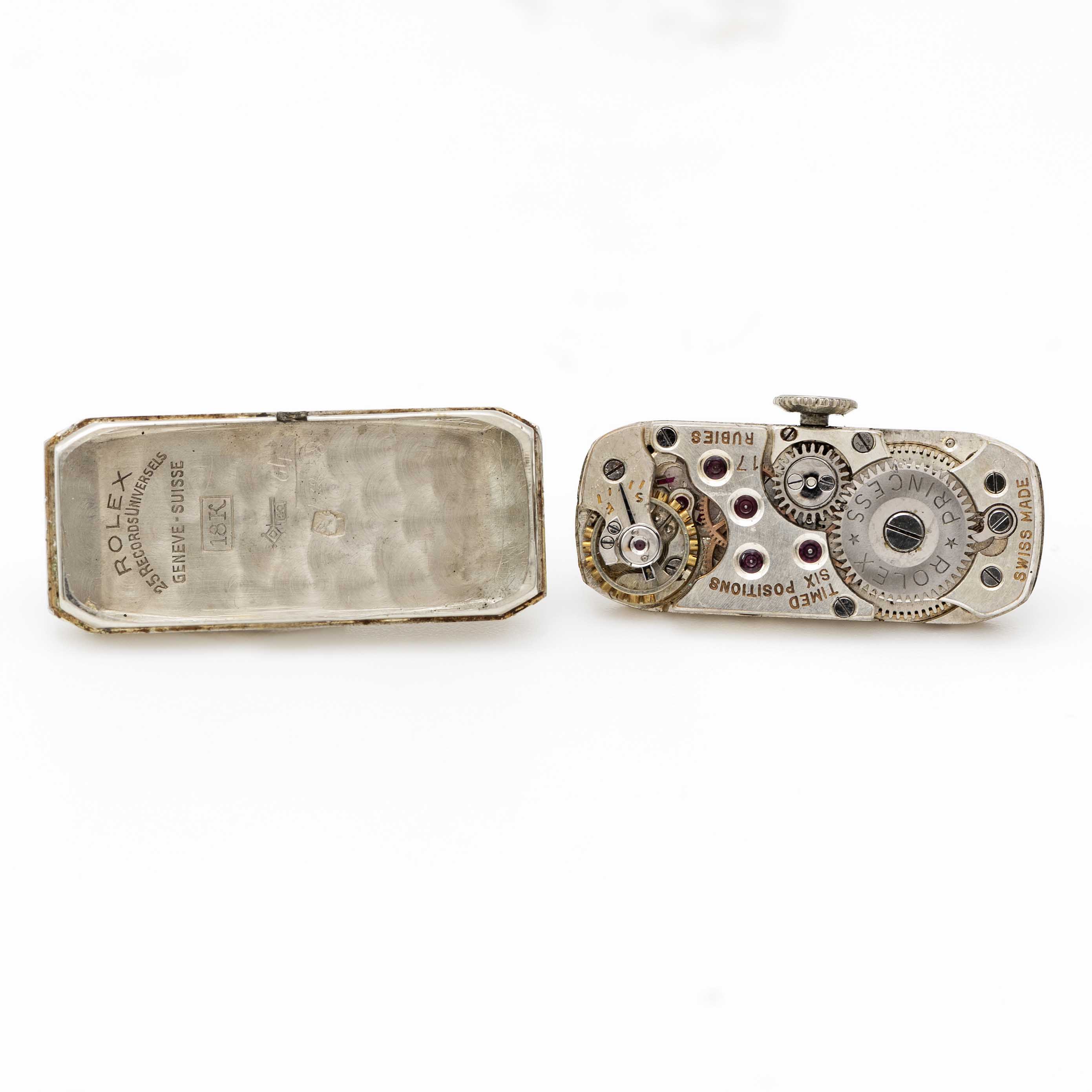 A LADIES FINE 18K SOLID WHITE GOLD & DIAMOND ROLEX PRINCESS WRIST WATCH CIRCA 1930s, REF. 538 WITH - Image 7 of 10