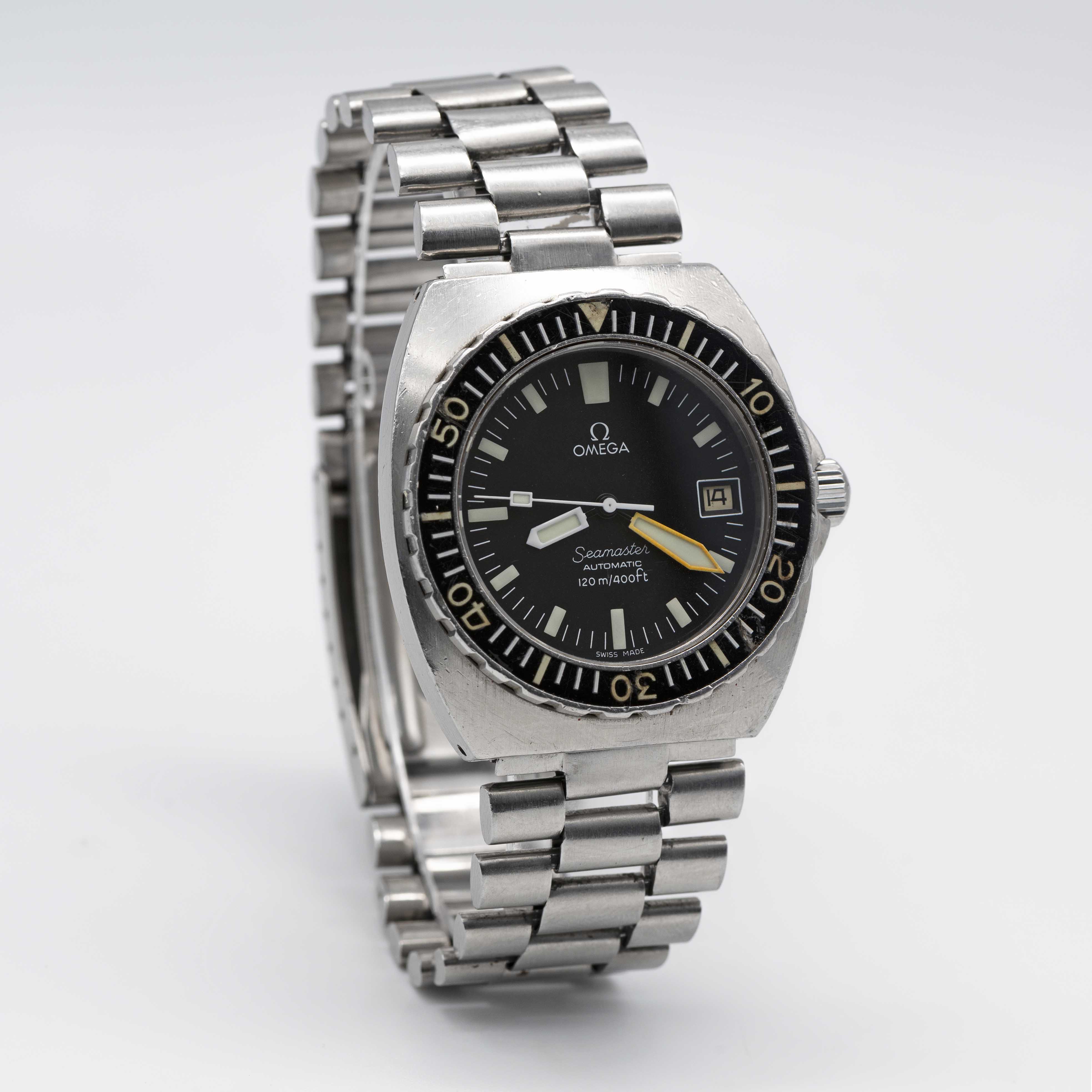 A RARE GENTLEMAN'S STAINLESS STEEL OMEGA SEAMASTER 120M AUTOMATIC "BABY PLOPROF" BRACELET WATCH - Image 4 of 9