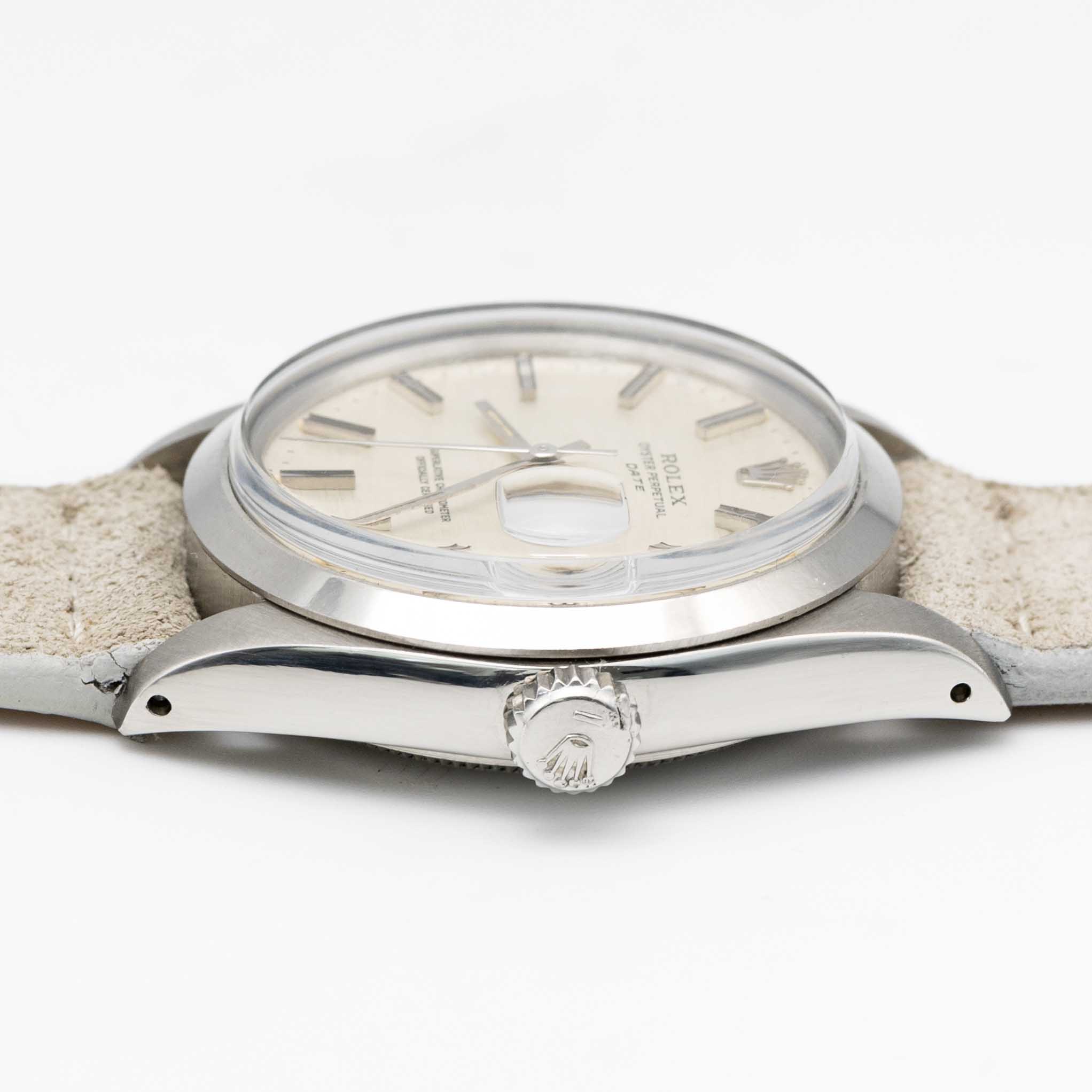 A GENTLEMAN'S STAINLESS STEEL ROLEX OYSTER PERPETUAL DATE WRIST WATCH CIRCA 1969, REF. 1500 WITH - Image 7 of 8
