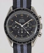 A GENTLEMAN'S STAINLESS STEEL OMEGA SPEEDMASTER PROFESSIONAL 