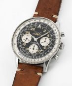 A RARE GENTLEMAN'S STAINLESS STEEL BREITLING NAVITIMER COSMONAUTE AOPA CHRONOGRAPH WRIST WATCH CIRCA