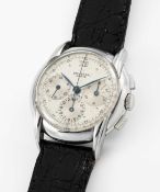 A RARE GENTLEMAN'S STAINLESS STEEL UNIVERSAL GENEVE COMPAX CHRONOGRAPH WRIST WATCH