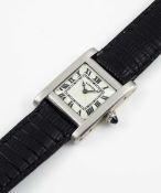 A FINE & VERY RARE PLATINUM & 18K SOLID GOLD CARTIER TANK NORMALE WRIST WATCH CIRCA 1929 Movement: