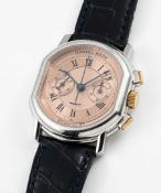 A FINE & RARE GENTLEMAN'S 18K SOLID WHITE GOLD DANIEL ROTH CHRONOGRAPH NUMERO 87 WRIST WATCH CIRCA