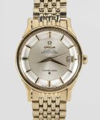 A GENTLEMAN'S 14K SOLID GOLD OMEGA CONSTELLATION CHRONOMETER WRIST WATCH CIRCA 1966, REF. 168005-6
