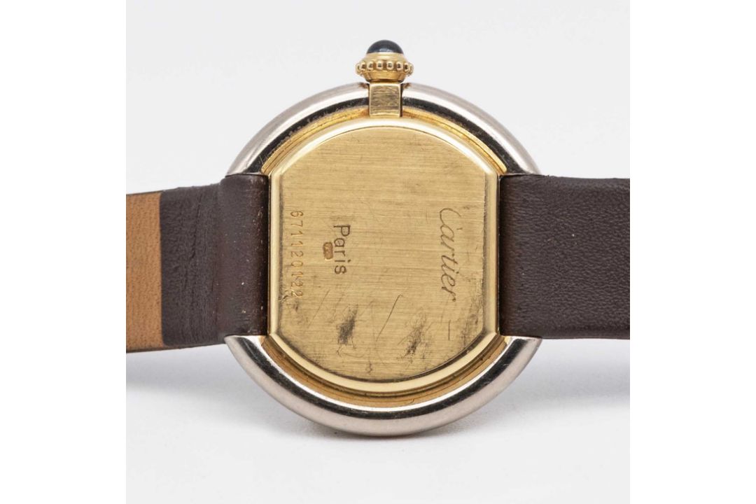 A LADIES 18K YELLOW & WHITE GOLD CARTIER PARIS ELLIPSE WRIST WATCH CIRCA 1970s, REF. 6711 - Image 6 of 10