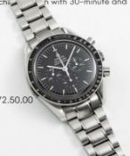 A RARE GENTLEMAN'S STAINLESS STEEL OMEGA SPEEDMASTER PROFESSIONAL 
