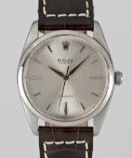 A GENTLEMAN'S LARGE SIZE STAINLESS STEEL ROLEX OYSTER PRECISION WRIST WATCH CIRCA 1964, REF. 6424