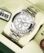 A GENTLEMAN'S STAINLESS STEEL ROLEX OYSTER PERPETUAL COSMOGRAPH DAYTONA BRACELET WATCH CIRCA 2008,