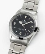 A GENTLEMAN'S STAINLESS STEEL ROLEX OYSTER PERPETUAL EXPLORER BRACELET WATCH CIRCA 1973, REF. 1016