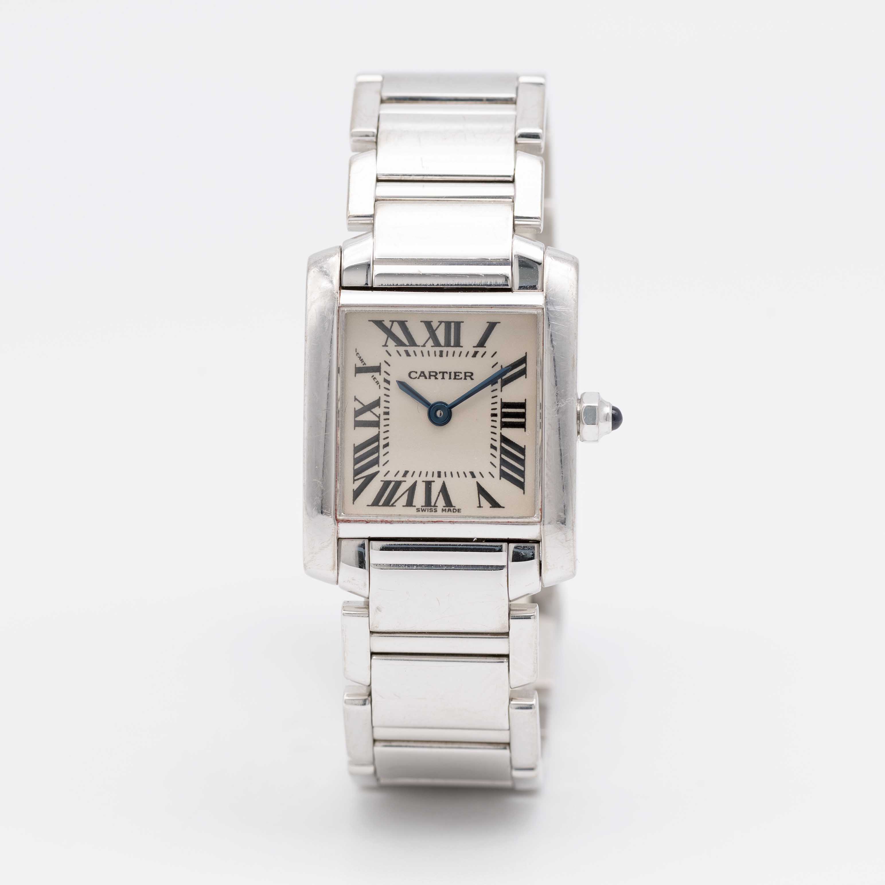 A LADIES 18K SOLID WHITE GOLD CARTIER TANK FRANCAISE BRACELET WATCH CIRCA 2005, REF. 2403 - Image 2 of 9