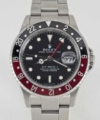 A GENTLEMAN'S STAINLESS STEEL ROLEX OYSTER PERPETUAL GMT MASTER II 