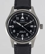 A GENTLEMAN'S STAINLESS STEEL IWC FLIEGERUHR MARK XV AUTOMATIC WRIST WATCH CIRCA 2000s, REF. 3253
