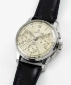 A VERY RARE GENTLEMAN'S STAINLESS STEEL BREITLING DUOGRAPH SPLIT SECONDS CHRONOGRAPH WRIST WATCH