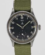 A GENTLEMAN'S STAINLESS STEEL BRITISH MILITARY IWC MARK 10 W.W.W. WRIST WATCH CIRCA 1945, PART OF