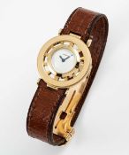 A FINE & RARE LADIES 18K SOLID GOLD CARTIER GOUVERNAIL WRIST WATCH CIRCA 1980s Movement: Manual