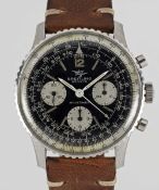 A GENTLEMAN'S STAINLESS STEEL BREITLING NAVITIMER CHRONOGRAPH WRIST WATCH CIRCA 1966, REF. 806