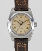 A RARE GENTLEMAN'S STAINLESS STEEL ROLEX OYSTER CERTIFIED PRECISION CHRONOMETER WRIST WATCH CIRCA