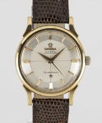 A GENTLEMAN'S 18K SOLID GOLD OMEGA CONSTELLATION CHRONOMETER WRIST WATCH CIRCA 1961, REF. 14381 82