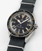 A RARE GENTLEMAN'S STAINLESS STEEL BRITISH MILITARY OMEGA SEAMASTER 300 