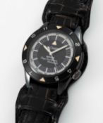 A UNIQUE GENTLEMAN'S PVD COATED STAINLESS STEEL BAMFORD JAEGER LECOULTRE DEEP SEA ALARM AUTOMATIC