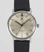 A GENTLEMAN'S STAINLESS STEEL OMEGA SEAMASTER DE VILLE MANUAL WRIST WATCH CIRCA 1960s, RARE SILVER