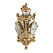 A RARE BRASS CASED 8 DAY INDUSTRIAL SERIES NOVELTY CLOCK COMPENDIUM WEATHER STATION BY GUILMET CIRCA