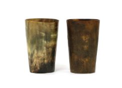 Two horn beakers,