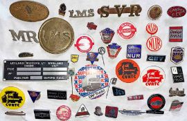 Good quantity (40+) of railway, rail union and lorry manufacturer LAPEL & PIN BADGES. Huge