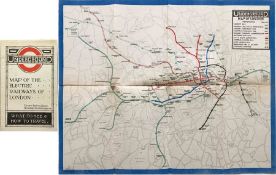 1919 London Underground MAP OF THE ELECTRIC RAILWAYS OF LONDON 'What to See & How to Travel' with