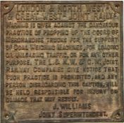 London & North Western & Great Western Joint Railway cast-iron 