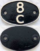 British Railways (Midland Region) cast-iron LOCOMOTIVE SHEDPLATE 8C used by Speke Junction from