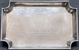 Great Western Railway sterling silver MINIATURE TRAY with GWR twin-shield coat of arms and