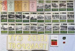 Quantity (60+) of Leeds City Transport items comprising 30 1950s-70s TIMETABLE BOOKLETS, a 1970 MAP,