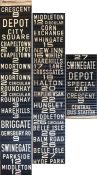 Leeds Corporation 1950s TRAM DESTINATION BLIND from an ex-London Feltham car. A complete blind in