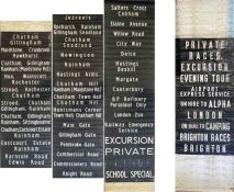 Pair of DESTINATION BLINDS comprising a 1960s Maidstone & District blind for the lower box in an
