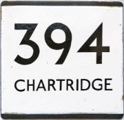 London Transport bus stop enamel E-PLATE for route 394 destinated Chartridge. Probably one of just