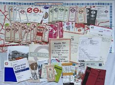 Bundle (approx 100 items) of London Transport ephemera from the 1950s onwards comprising POCKET MAPS