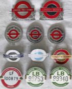 Selection (11) of London Transport & later Central Buses CAP BADGES & MEDALLIONS including road