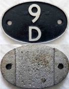 British Railways (Midland Region) cast-iron LOCOMOTIVE SHEDPLATE 9D used by Buxton from 1950-1963
