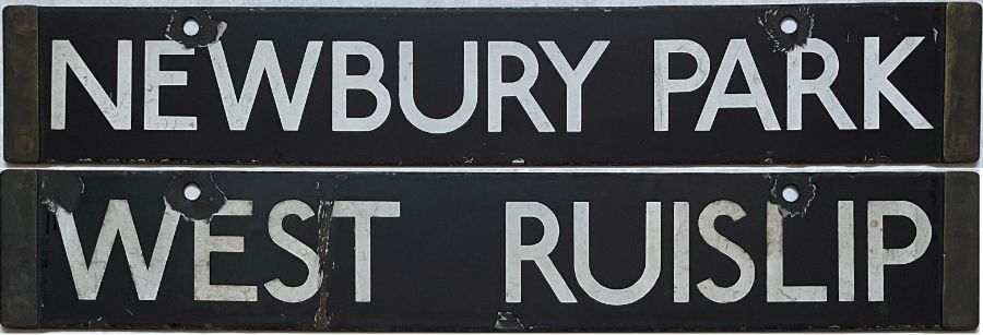 London Underground Standard Tube Stock enamel CAB DESTINATION PLATE for Newbury Park / West