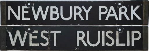 London Underground Standard Tube Stock enamel CAB DESTINATION PLATE for Newbury Park / West
