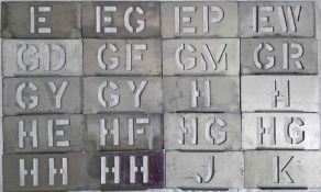 Quantity (20) of London Transport bus GARAGE ALLOCATION STENCIL PLATES for the following: Ponders
