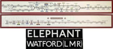 Pair of London Underground framed & glazed CAR LINE DIAGRAMS, one for the Northern Line dated 4/71