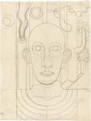 Heinrich Hoerle. Arbeiter (Selbstbildnis vor Bäumen und Schornsteinen). Um 1930