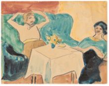 Hermann Max Pechstein. Zwei Damen am Tisch. Um 1910/12