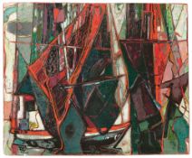 Max Kaus. „Fischerboote auf Amrum“. 1952