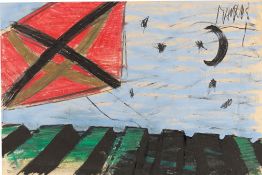 Markus Lüpertz. Untitled (kite and half moon). 1970s