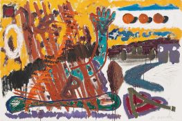 A.R. Penck. The Love for Three Oranges. 1982