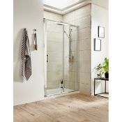 NEW (K64) Scudo 1100mm Sliding Shower Door. RRP £303.99. 6mm toughened safety glass 1850mm t...